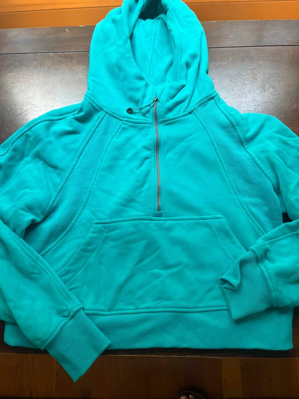 Amazon Teal Half-Zip Hoodie